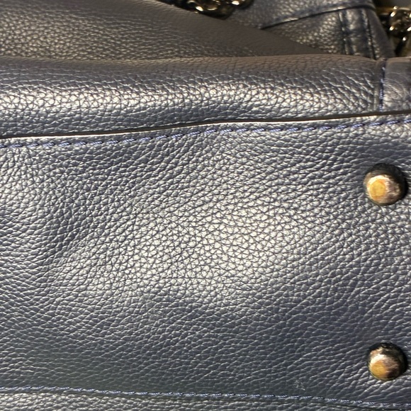 Coach Edie Handbag Navy Blue - Picture 11 of 15